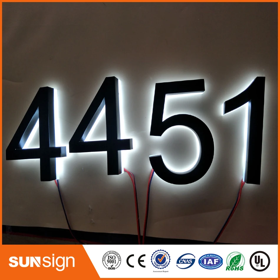 H 20cm Custom retroilluminato a led casa numeri