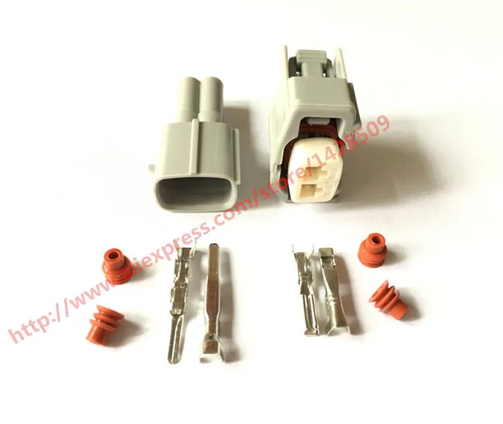 1 Set 2 Pin Female Male Sumitomo Knock Sensor Connector Socket For Toyata Corolla 90980-11875