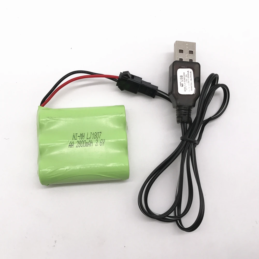 Batería de Ni-MH de 3,6 v, 2800mah, AA, NIMH, 3,6 v, para coche de juguete a control remoto, modelo de barco, batería de 3,6 V