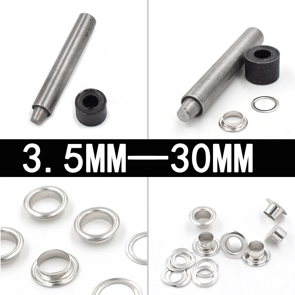 3.5-40 MM Eyelets Installation MOLD Metal Rivets Buttonhole Hand Knocking Tools Buckle