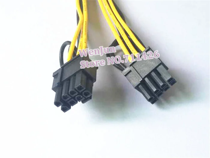 50PCS  Hot Sale PCI-e 8-pin Male to 2*( 6+2)pin Female Power Y-Splitter Graphic Card cable 18AWG