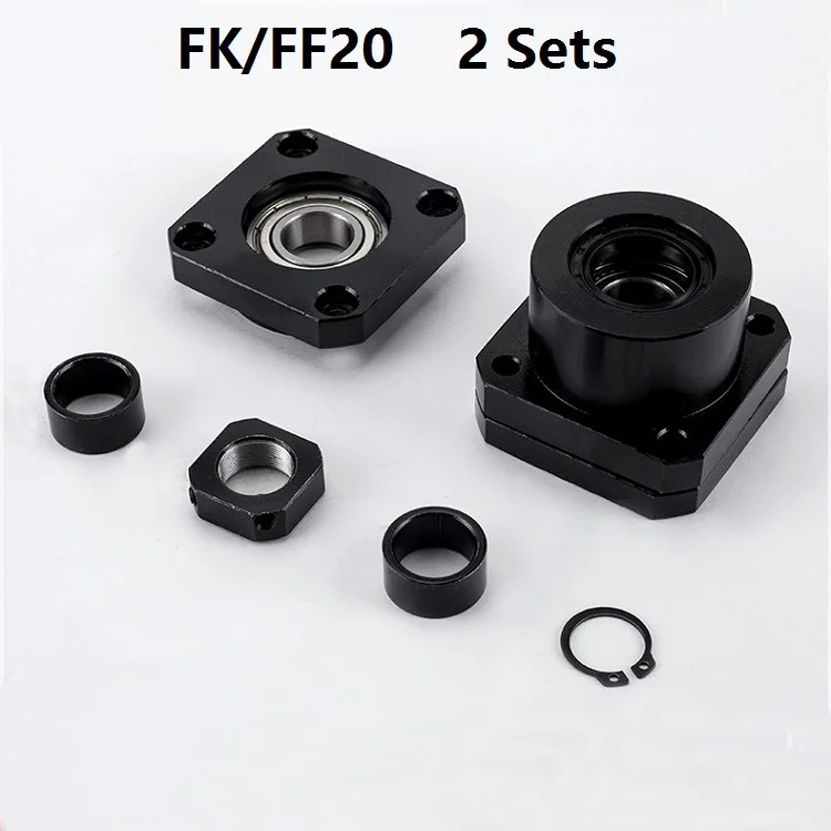 

2pcs FK20 Fixed Side and 2pcs FF20 Floated Side for ball screw end support cnc part 2 sets FK/FF20