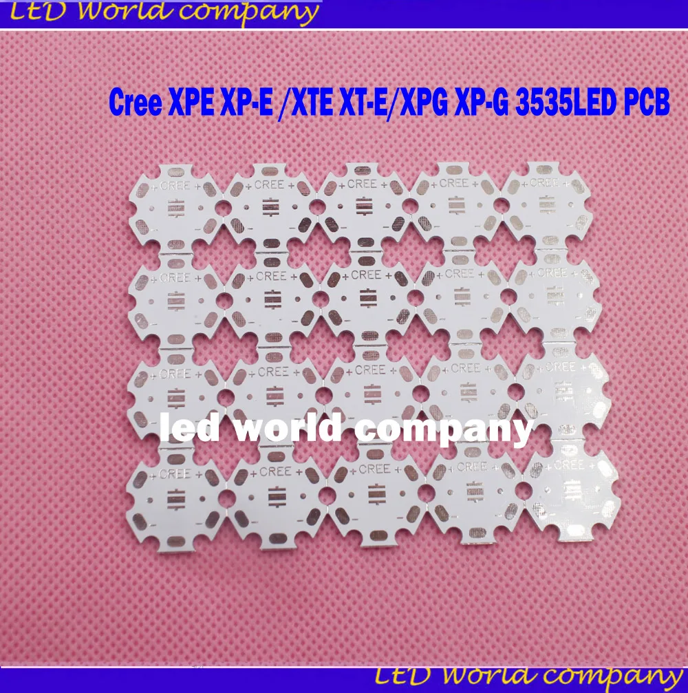 20MM CREE XPE/XPG/XTE/3535 LED white  Color PCB/ Aluminu base plate/ Circuit board/ PCB LED board 100pcs/lotm