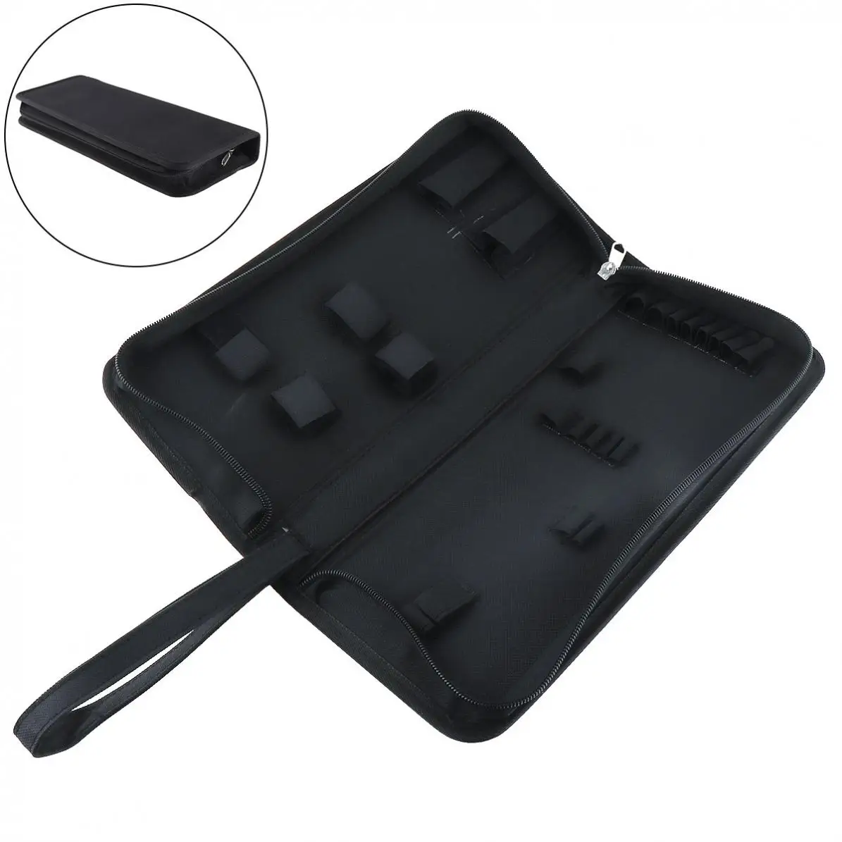 Small Size Black Piano Tuning Tool Bag with Soft Lining Support 6-10 pcs Tool