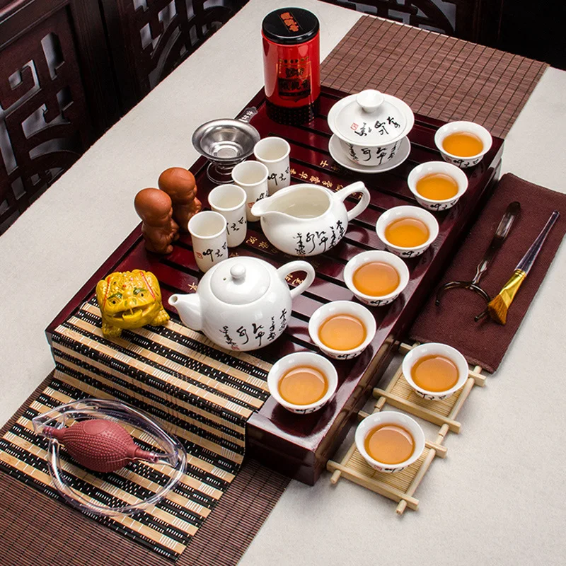 

Kung Fu Tea Set,Ceramic Tea cup,Blue and White TeaPot,Bone China GaiWan,Tea Sea,Porcelain Filter Mug,Tea service