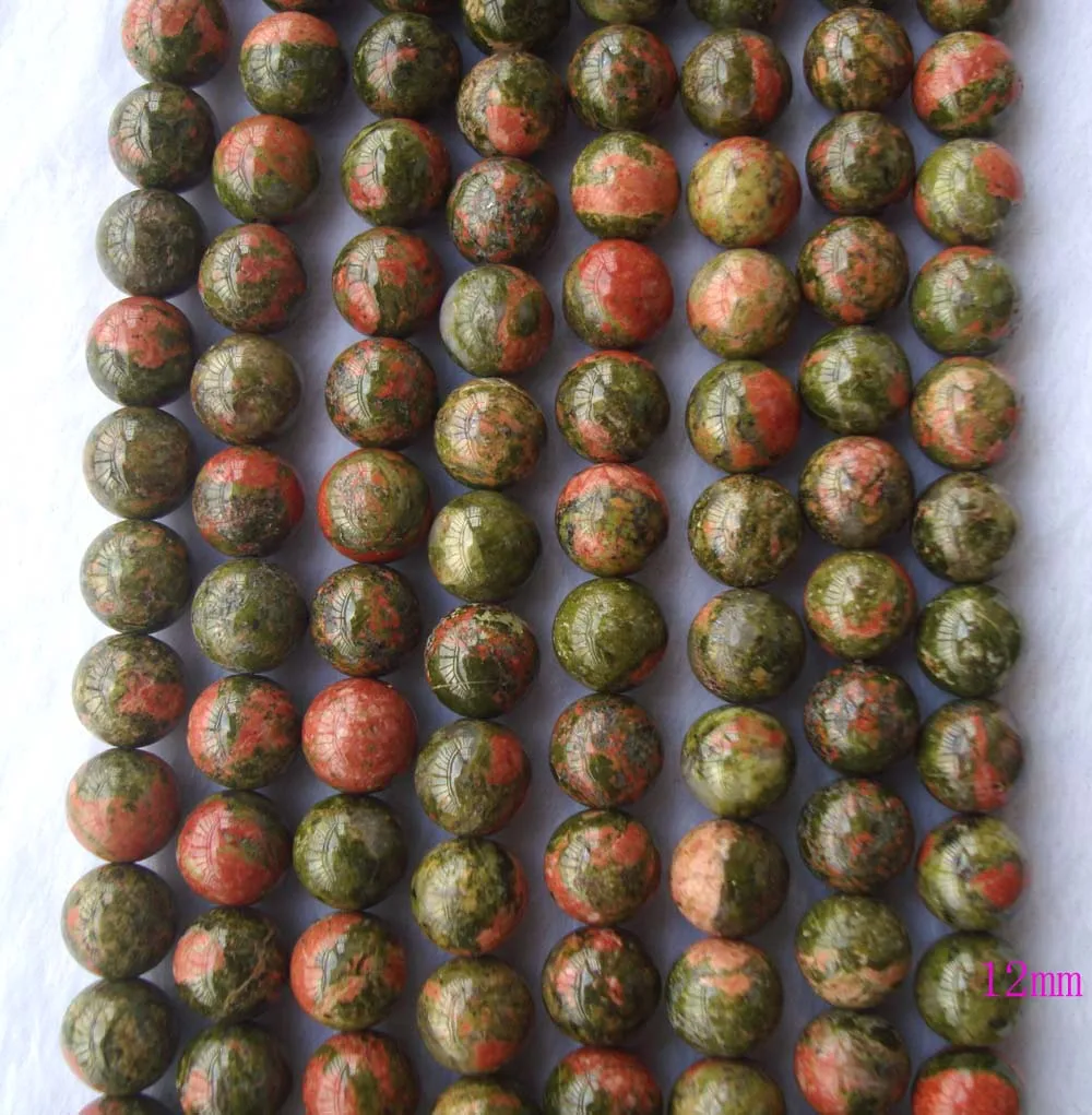 Natural Unakite Round 6mm,8mm,12mm Loose Beads For Jewelry Making DIY Bracelet Necklace Earrings