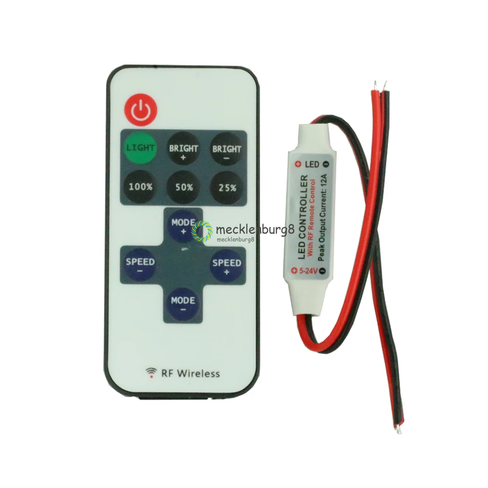 12V RF Wireless Remote Control Linear LED Dimmer 10 Levels Bright Speed ​​LED Automatic Light Turn-On Module Voltage Regulator D