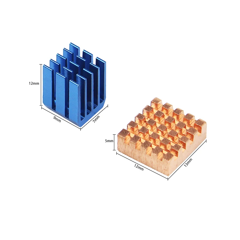 12 in 1 Raspberry Pi 3 Model B+ Plus Heat Sinks Copper + Aluminum Heat Sink Heat Dissipation Pad CPU ROM WLAN Cooling Pad