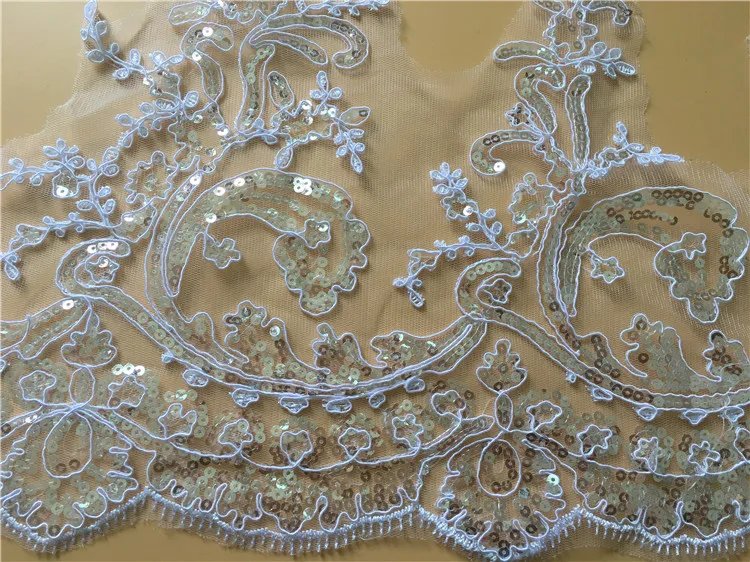 

9 ярдов нежная свадебная кружевная отделка с кружевной обрезкой ручной работы с блестками для декоративных работ