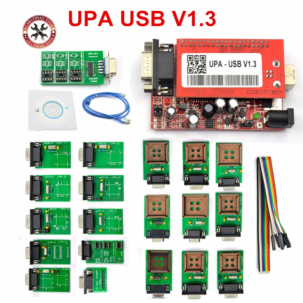 NEW UPA USB Programmer V1.3 with Full Adaptors Support Multi-Type Eeproms&Microchip UPA-USB Serial Programmer ECU Tool