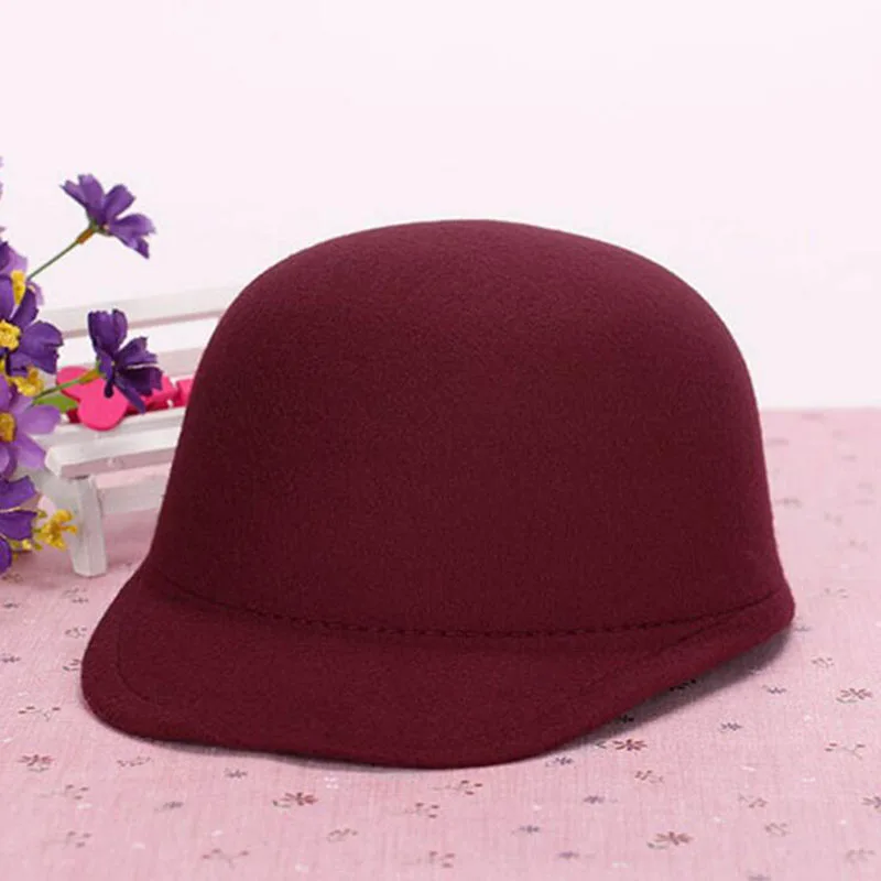 Vintage Winter Fedoras hat for female Equestrian cap Parent child cap lady girls homburg cute Women\'s hat baseball cap 6colors