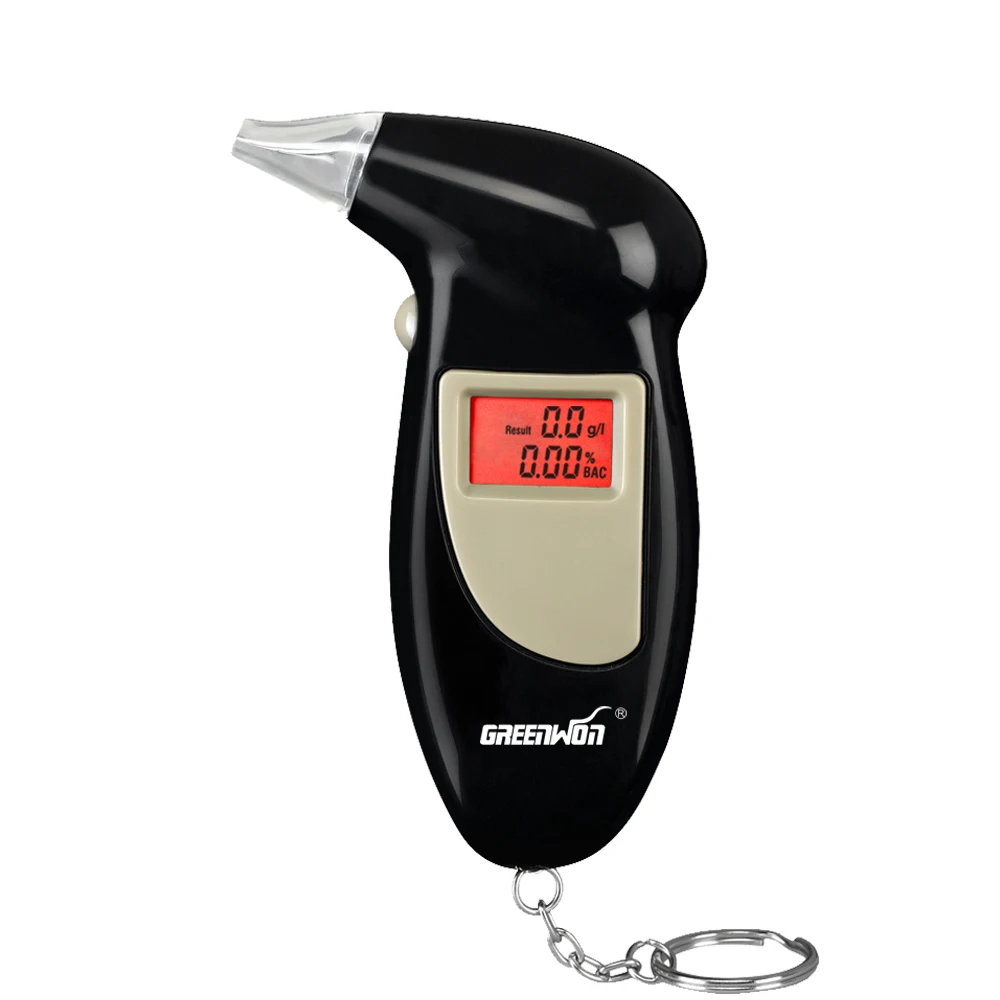 GREENWON Professional Digital Breath Alcohol Tester Detector Meter Breathalyzer Portable Key Chain Gas Analyzer Breathlyser