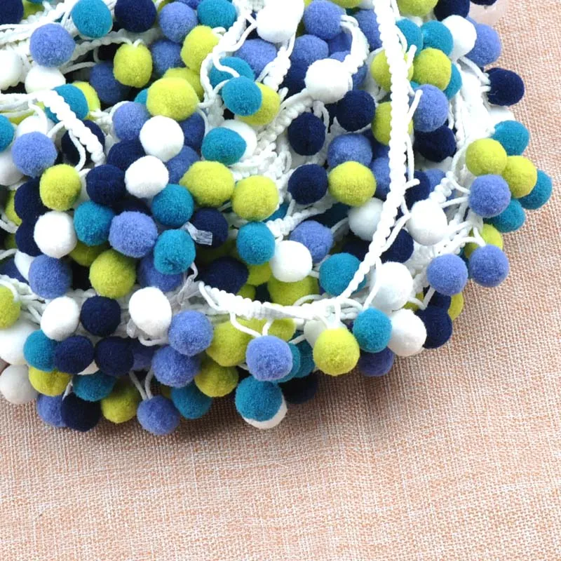 12 design 15mm Pompon Ball Trims Ribbon DIY Sewing Accessory Lace decoration 2 yard/lot DIY CP1542