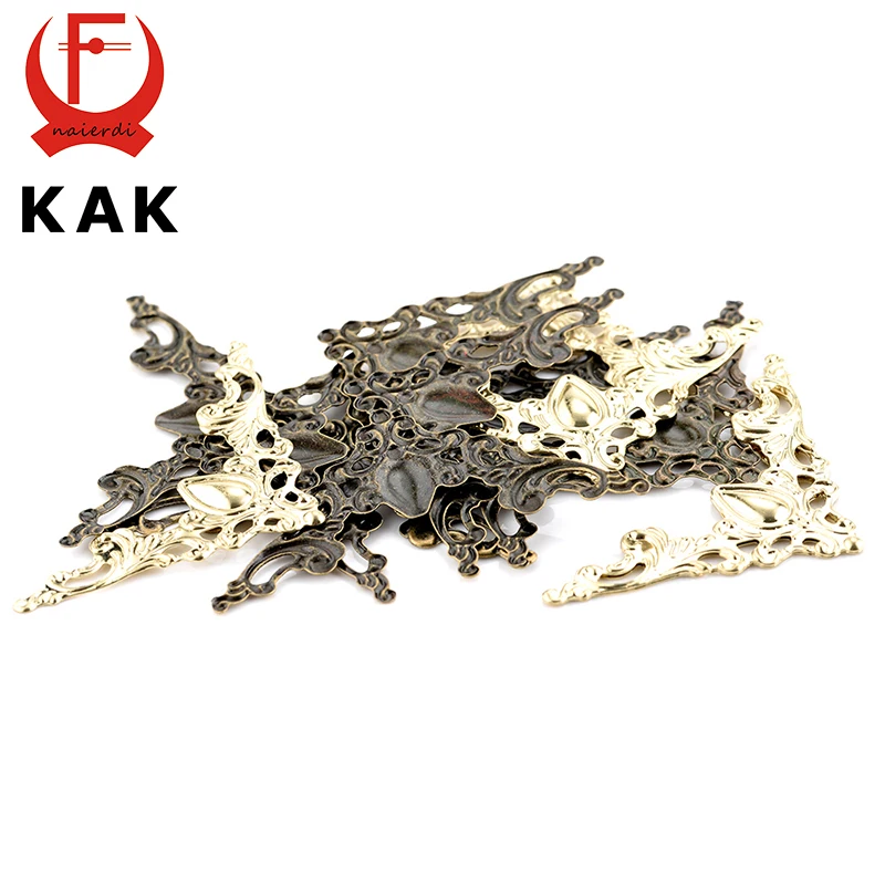 KAK Metal Angle Corner Brackets Gold Bronze 40mm Notebook Cover For Menus Pasting Box Photo Frame Furniture Decorative Protector