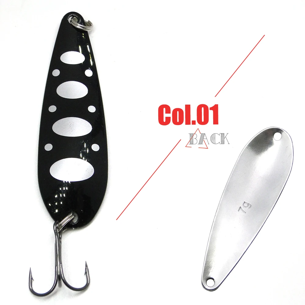 JERRY 7g Glittering UV Color Treble Hook Metal Bait Freshwater Ultralight Lake Stream Trout Fishing Spoon