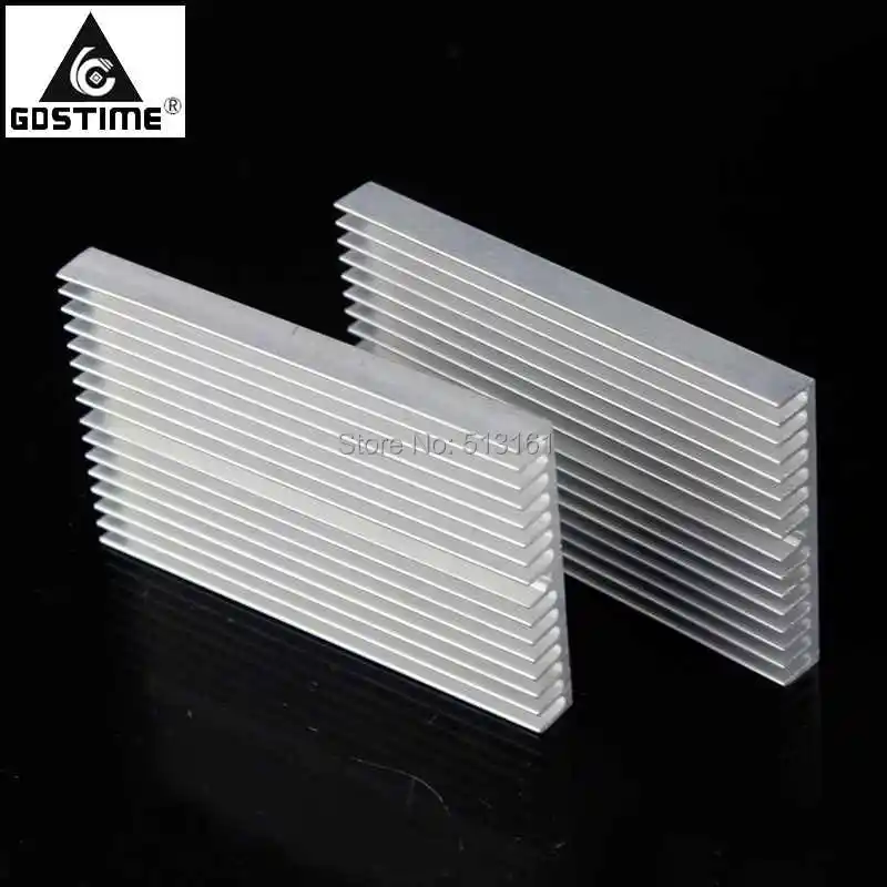 Gdstime-وحدة المشتت الحراري من الألومنيوم ، زعنفة تبريد لمضخم طاقة عالية ، ترانزستور ، أجهزة أشباه الموصلات ، 100x60x10mm