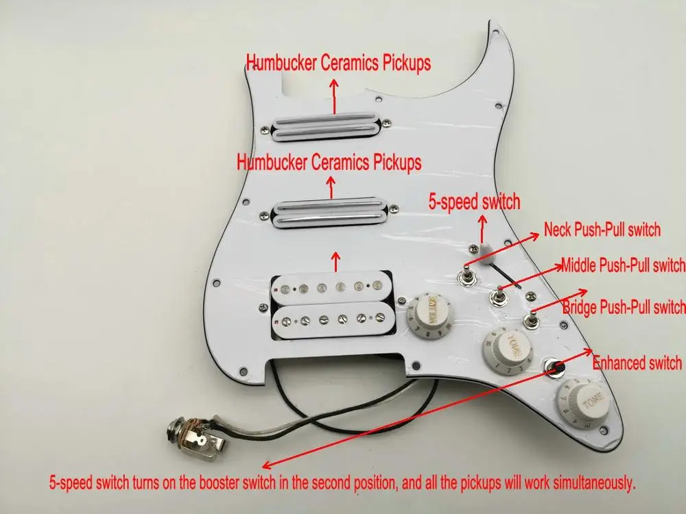 

20 different sounds Guitar Pickups humbucker Pickups Hot track SSH Guitar Wiring Harness Push-Pull Pots Fits ST