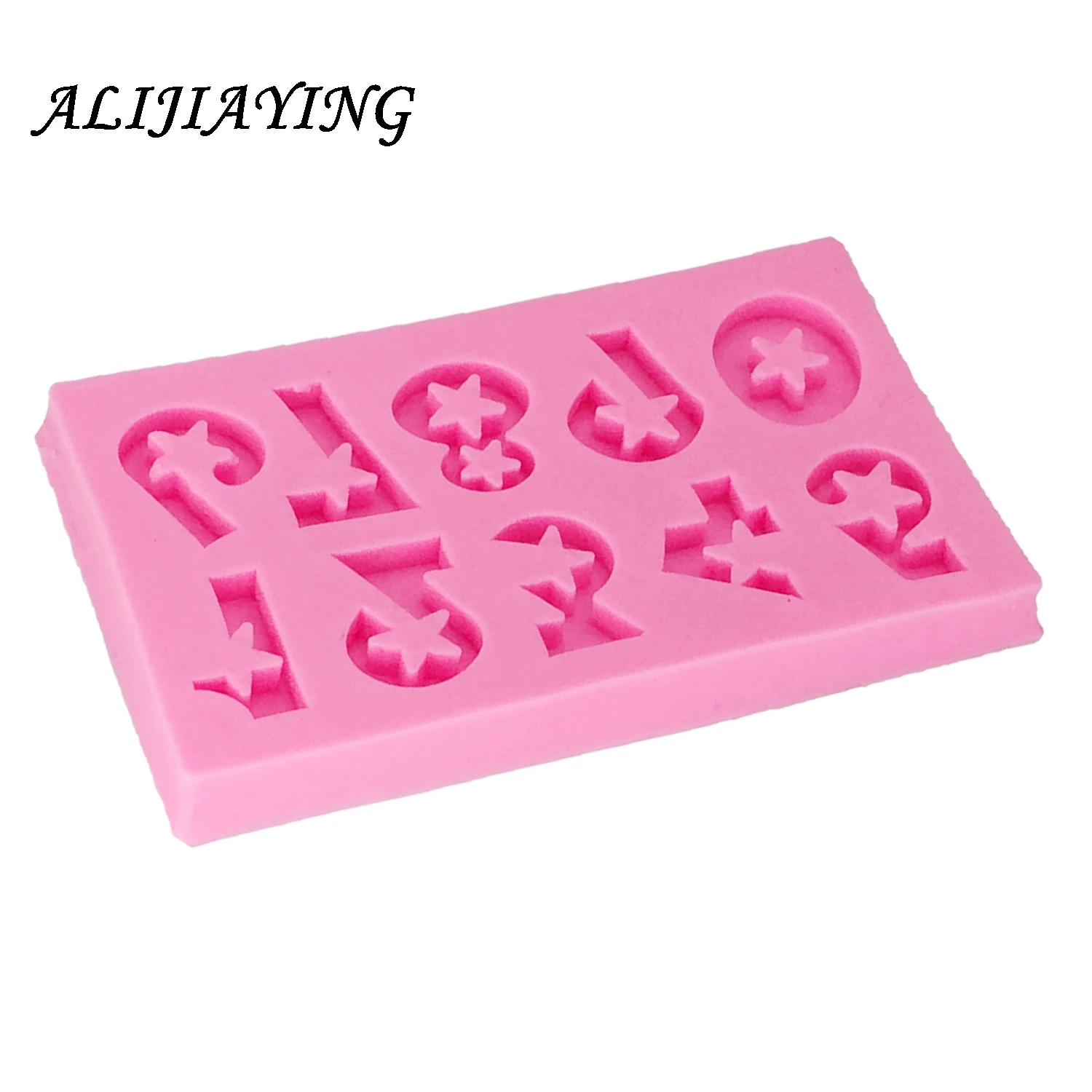 1Pcs DIY Star number Silicone Mold Fondant birthday Cake Decorating Tools dessert modelling cake stencil D1289