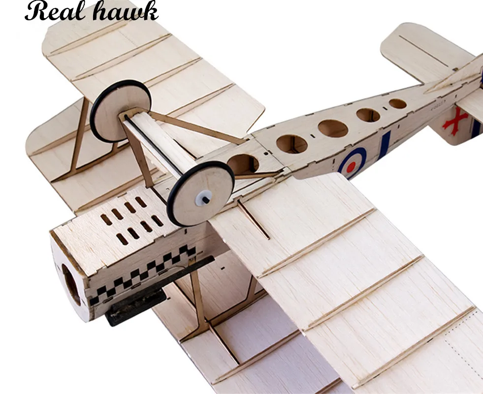 Sopwith-SE5A 378mm Balsa Biplane Laser-Cut RC Plane Kit Uncovered Frame for Aeromodelling & Historical Scale Building