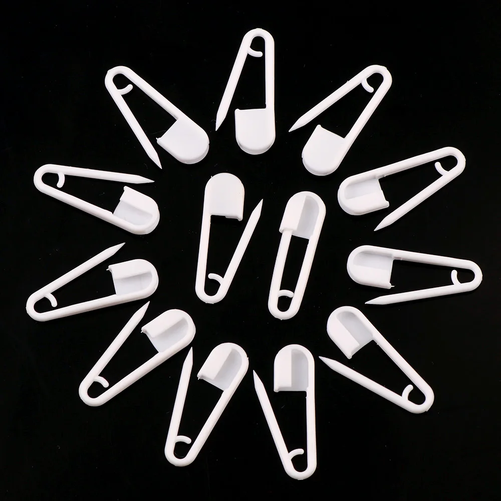 100Pcs/set Safety Plastic Tag Pin Black White Solid Color Fastener Clips Knitting Stitch Marker Tag DIY Label Card Hangtag Pins