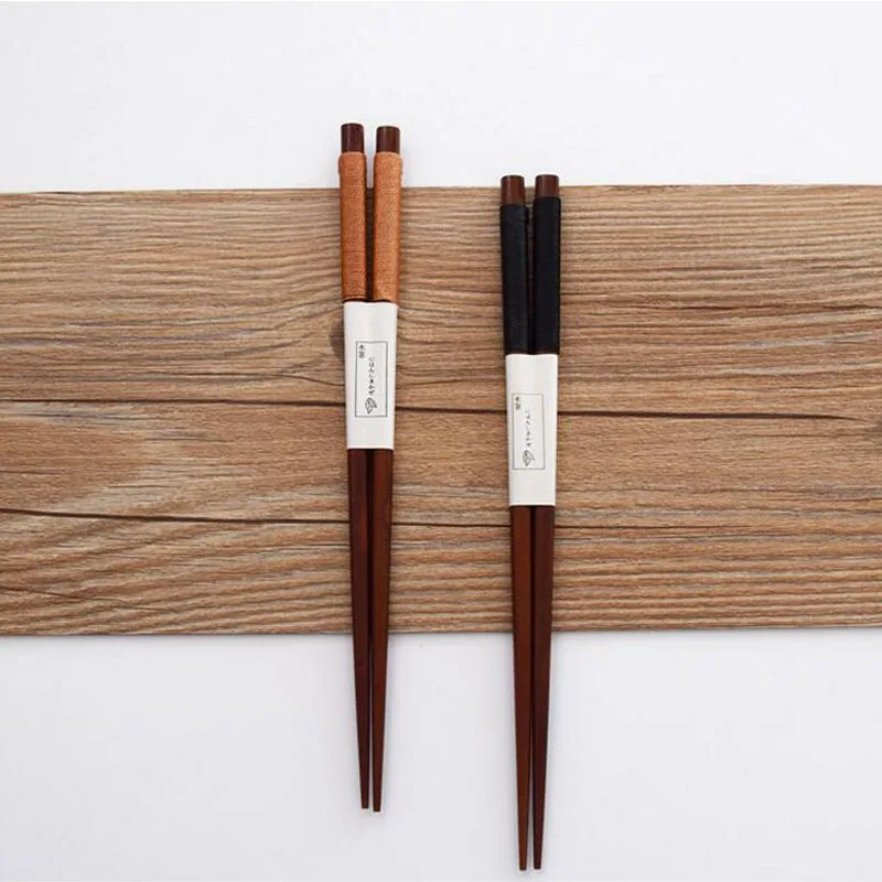 100 pair/lot Wood Chopsticks Wrapped Yarn Cassia Siamea Chopsticks Korean Style Wooden Flatware 22.5 Tableware ZA5041