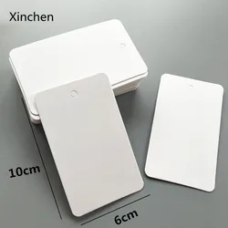 100pcs/lot 6x10cm white Rectangle DIY blank tag Message card Label/tags