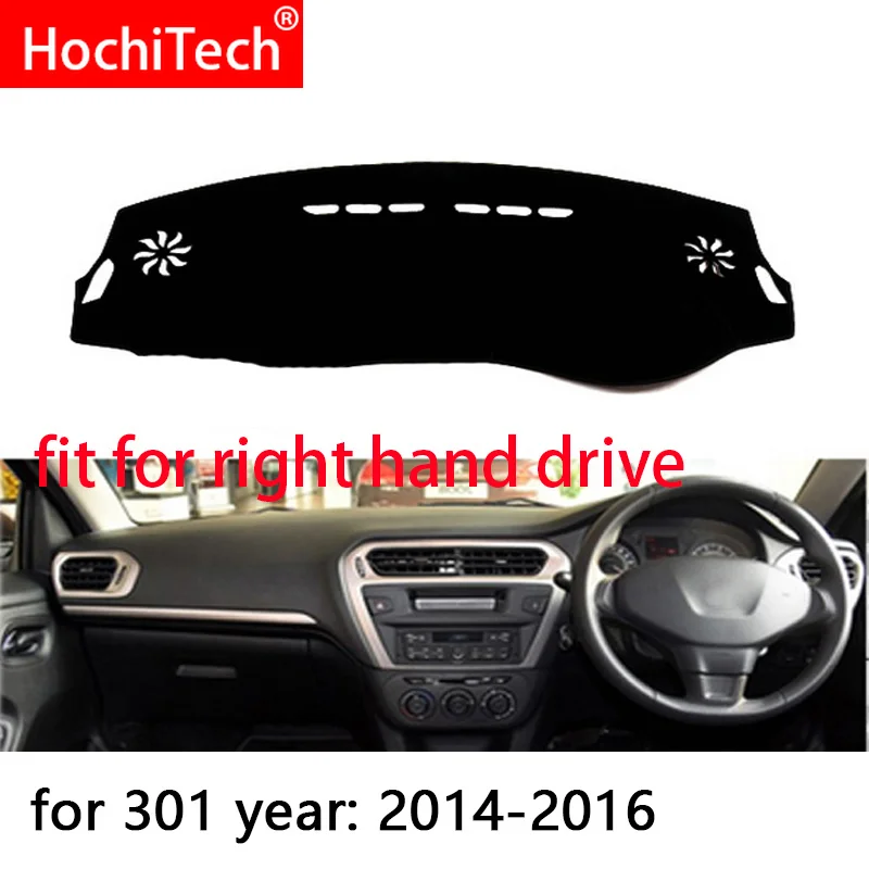 For Peugeot 301 Citroen C-Elysee 12 -18 Right and Left Hand Drive Car Dashboard Covers Mat Shade Cushion Pad Carpets Accessories