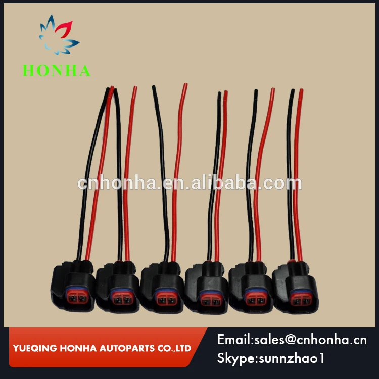 

10/20/50/100 pcs/lots EV6 EV14 USCAR Fuel Injector Connector Pigtail Wire Fits Dodge LS2 LS3 with 15cm 18AWG wire