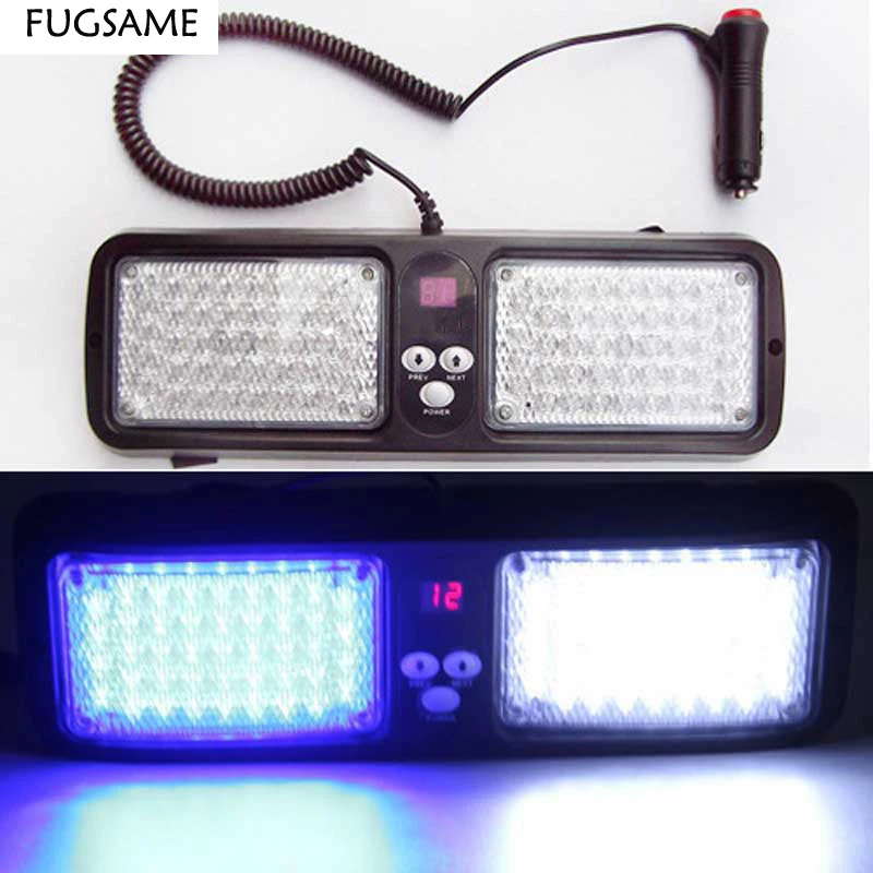 FUGSAME Visor Led blue red flashing light lamp 86Led Car/Auto interior decorative   strobe light Emergency warning led