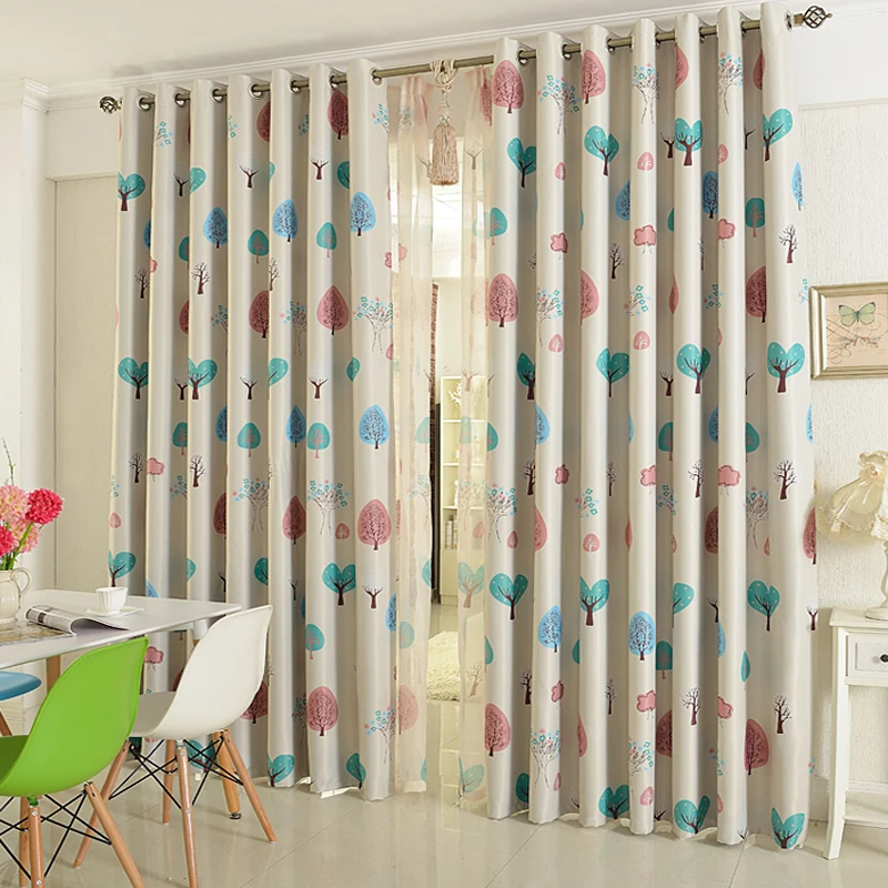 Top Quality Children Curtains for Kids Bedroom Cartoon Tree Pattern Window Curtains for Living Room Finished Curtains Drapes