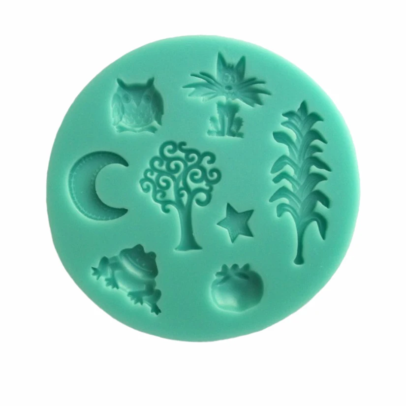 Forest Night Silicone Mold Sugarcraft Cookie Cupcake Chocolate Baking Mold Fondant Cake Decorating Tools