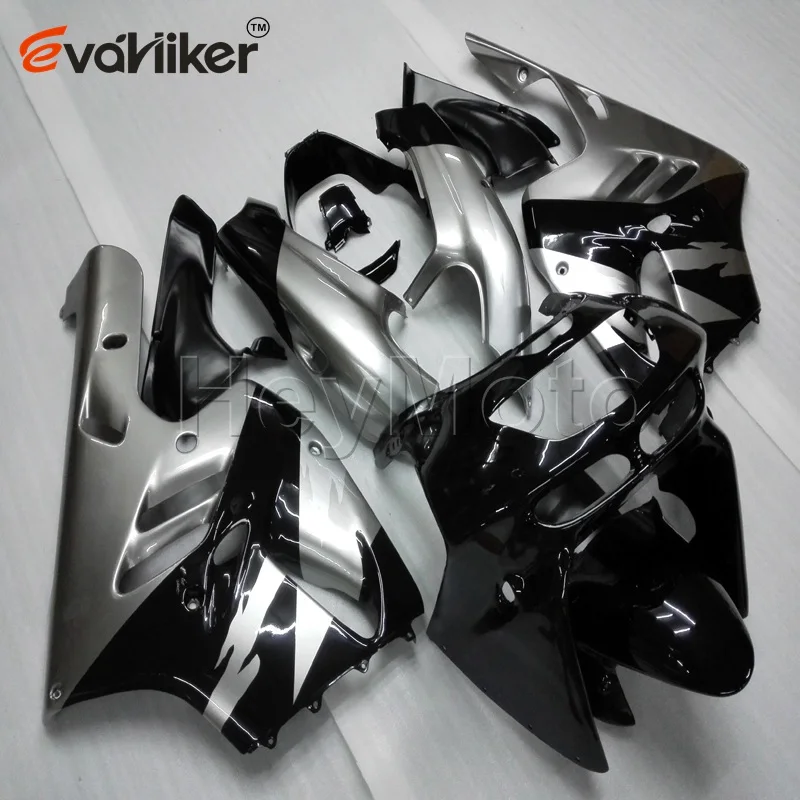 ABS Plastic fairing for ZX9R 1994 1995 1996 1997 silver black ZX 9R 94 95 96 97 motorcycle Fairing hull