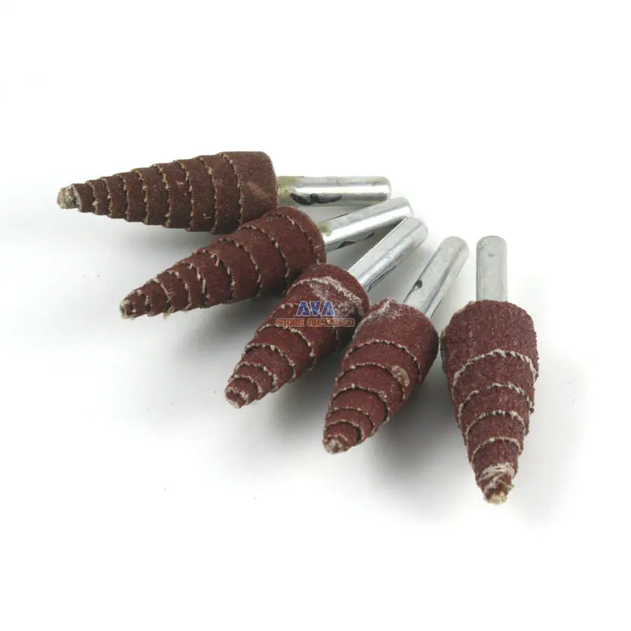 1 Set 5 Pieces 16mm Cone Deburring Abrasive Flap Sanding Wheel 6mm Shank 80,120,180,240,320 Grit