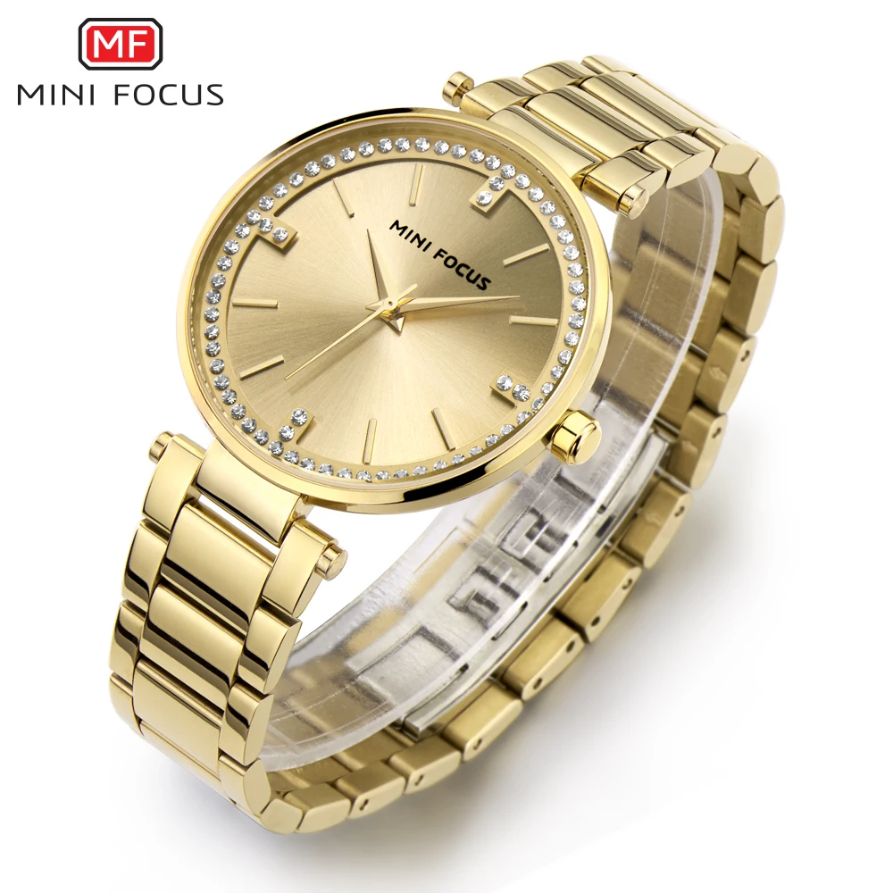 Relojes MINI FOCUS para mujer, relojes de pulsera de lujo de cuarzo de oro rosa a la moda para mujer, relojes de pulsera femeninos 2024