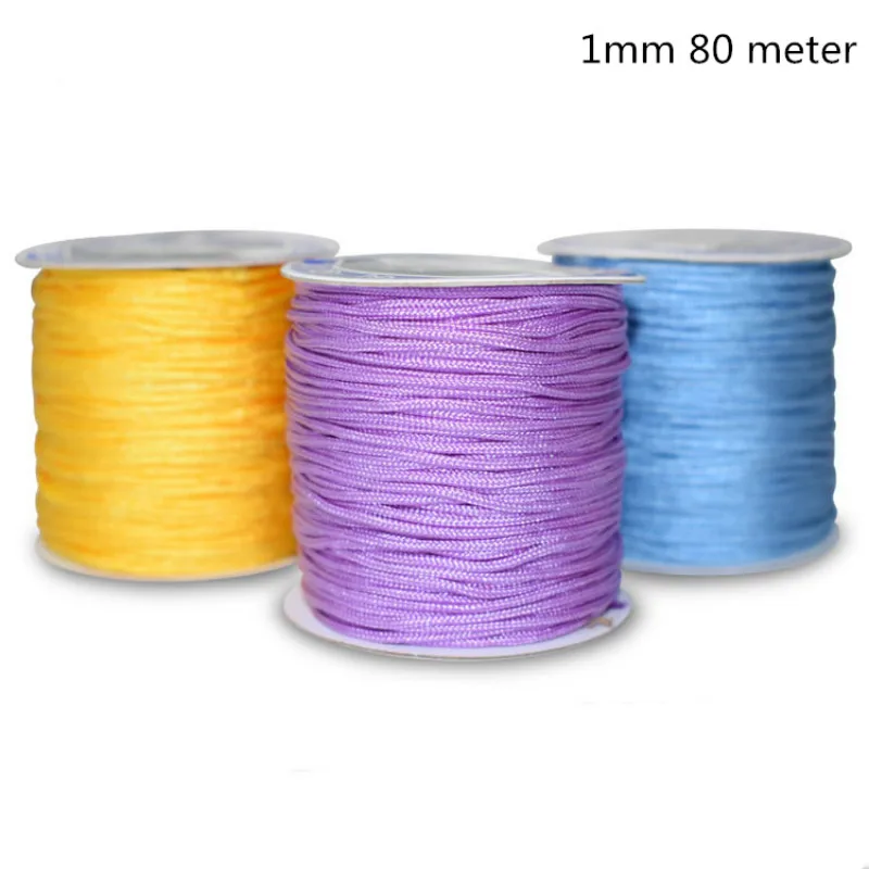 18 Color Hot 80M/Spool 1mm Cotton Cord Nylon Cord Chinese Knot Thread String DIY Beading Braided Bracelet Jewelry Making