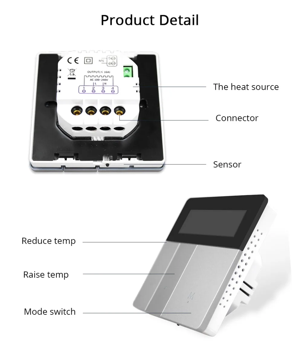 Zemismart Điện Sàn Làm Nóng Bình Giữ Nhiệt Tuya WiFi Alexa Google Điều Khiển Nhà Ấm Ngăn Đá Dưới Nóng Bình Giữ Nhiệt 16A 110V-240V
