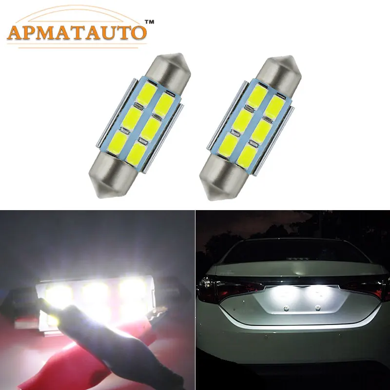 2 x 36mm  No Error  License Number Plate Light LED Bulbs C5W White  For RENAULT Megane II Renault, Scenic, Fluence, Laguna ETC