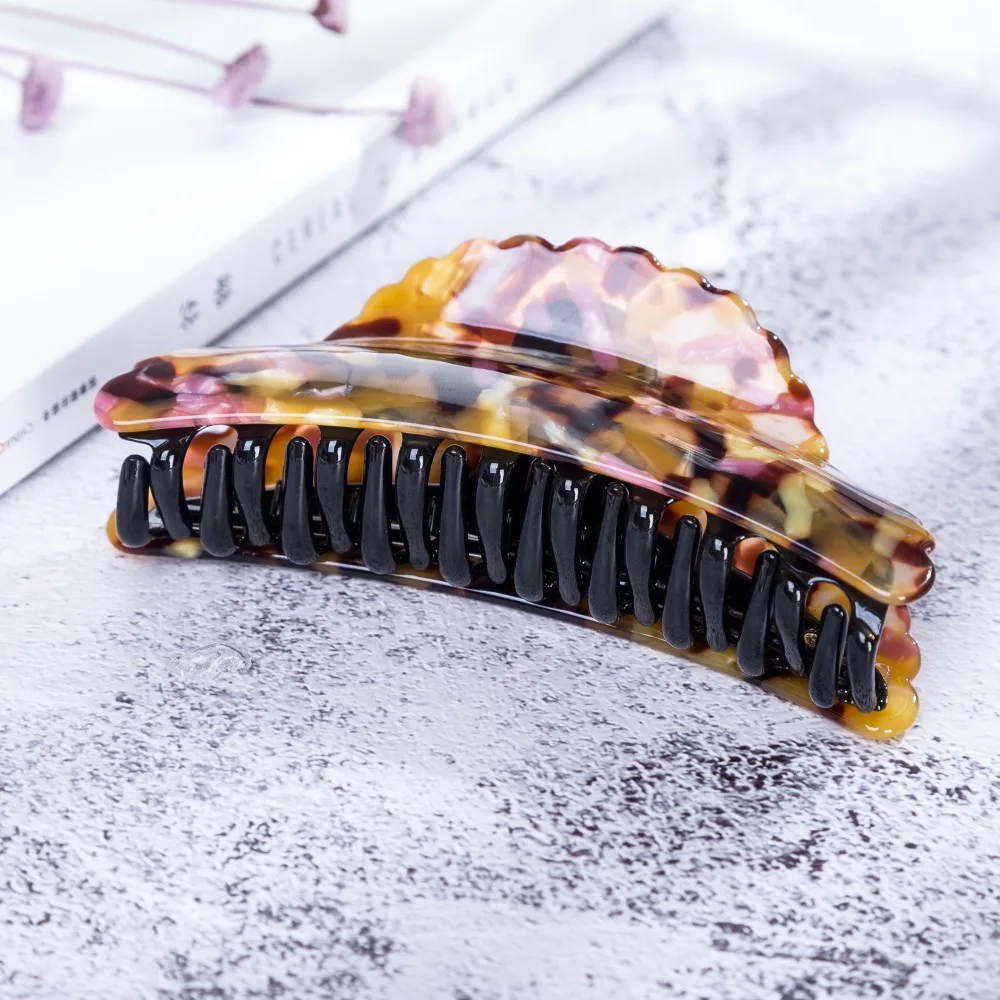 Full Size Celluloid 12 cm Large Hair Claw Luxury Handmade French Design Fashion Tortoise Shell Accessories Women Hair Clip