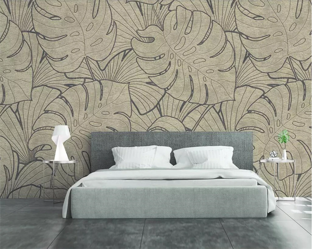 

Custom wallpaper fresh and simple leaves texture TV background walls home decoration living room bedroom 3d wallpaper