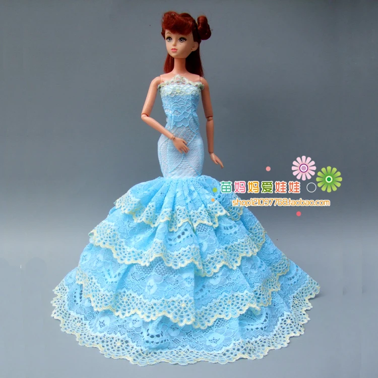 new arrvial collection Luxury blue fishtail evening dress for barbie doll for Fashion royalty FR doll