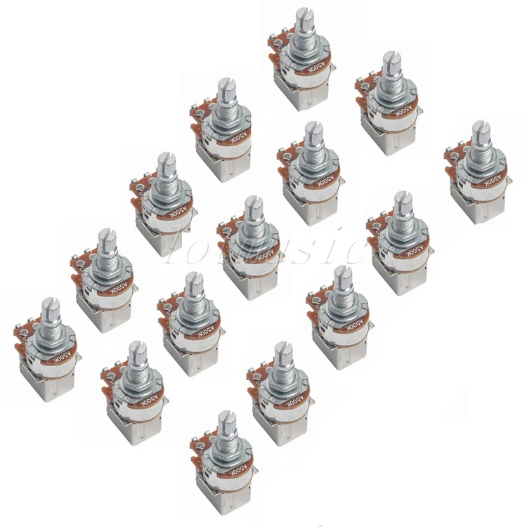 

15Pcs Push Pull Guitar Potentiometer A500k Coil Tap 18mm Shaf Push Pull Audio Potentiometer A 500K Switch Pot