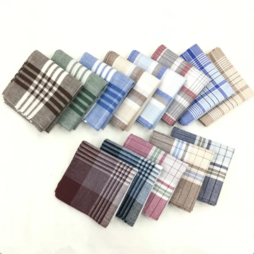 SHSEJA-Exquisite Handkerchief for Men, Pocket Towel, Cotton Business Casual Handkerchief, High Quality, 40x40cm, 12Pc Lot