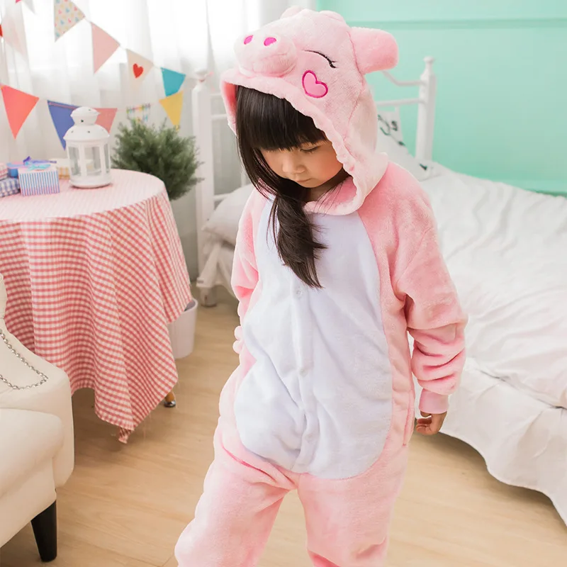 

Boy Girl Pajamas Children Unisex pijamas Pink Pig Kid Cartoon Animal Cosplay Pyjama Onesie Sleepwear Hoodie