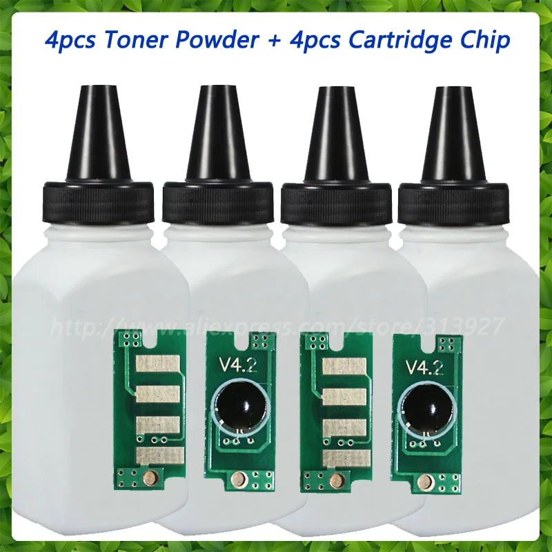 Polvo de tóner Compatible con impresora láser Xerox Phaser 3010 3040 WorkCentre 3045 4 tóner + 4 chips de cartucho 106R02182 106R02183
