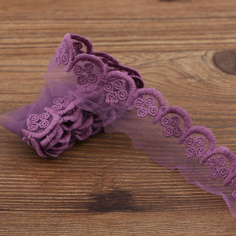 2 yards 1.7-7.5cm cotton lace fabric DIY fabric lace flower gift ribbon decoration material color cotton lace