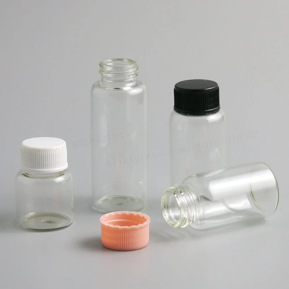 

500 x Empty Travel Liquid Sample Collection Glass Bottles Vials Screw Plastic Lids 1/2 2/3OZ Glass Vials Containers 8ml 15ml