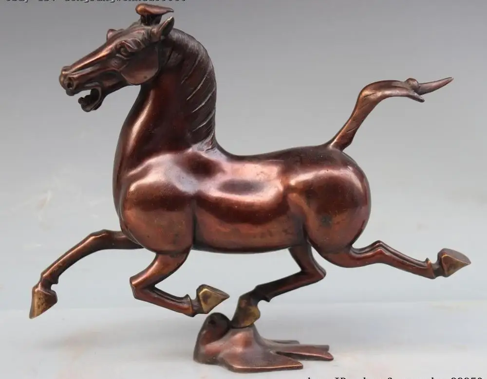 Chinese Royal Palace Copper Bronze Horse Swallow Animal Success Running Statue