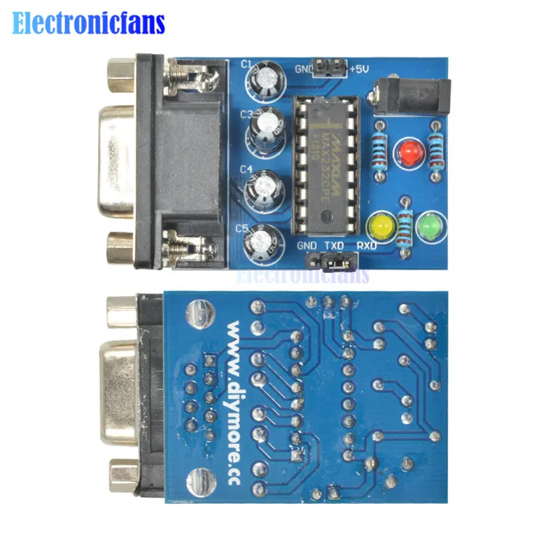 MAX232 Converter Module COM DB9 Serial Board MAX232CPE Transfer Chip ATMEGA16 LED Light Power for RS232 to TTL diy electronic