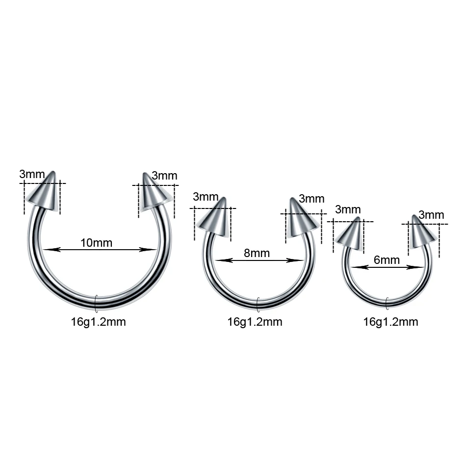 1PC Hot Sale Nose Horseshoe Ring Nose Septum Ring G23 Titanium Circular Piercing Ear Cartilage Tragus Body Jewelry Piercing