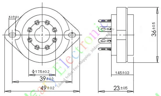 Wholesale and retail 20pcs 8pin Ceramic vacuum tube sockets valve base Fr EL34 6CA7 6550 KT88 6SN7 6L6 free shipping